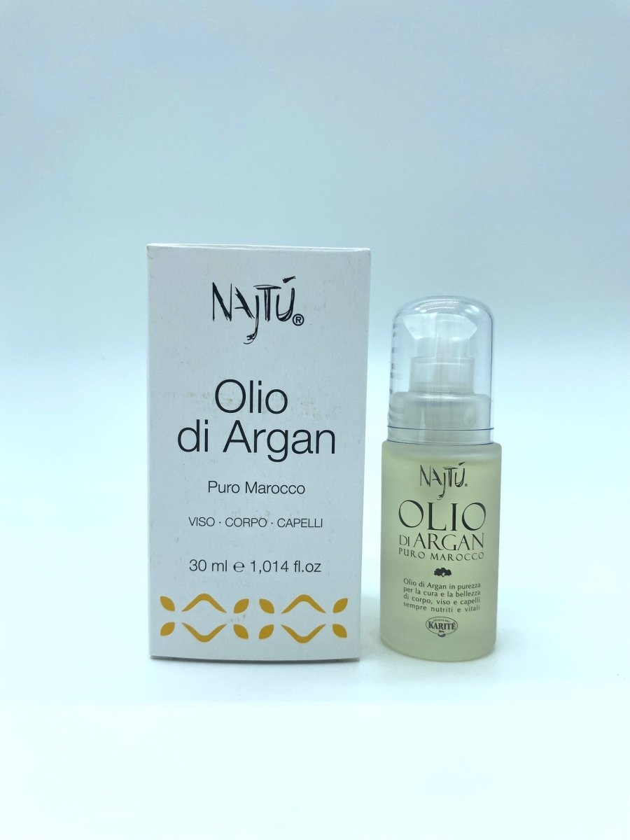 Najtù Olio Puro Argan – Flasche und Verpackung