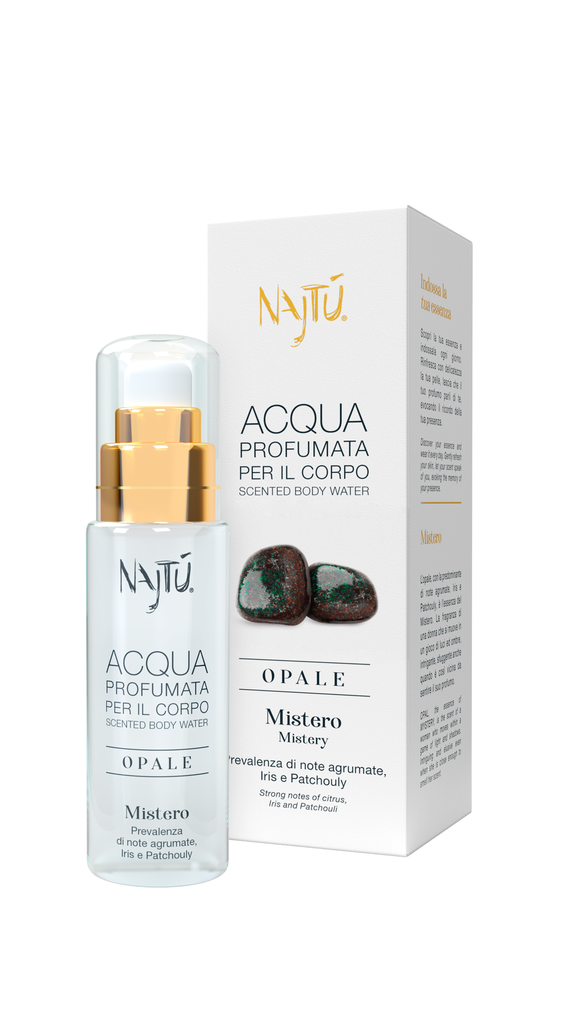 Najtù Opale Eau de Parfum – Flakon und Verpackung